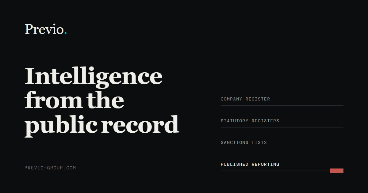 Previo’s own graphic: Intelligence from the public record.